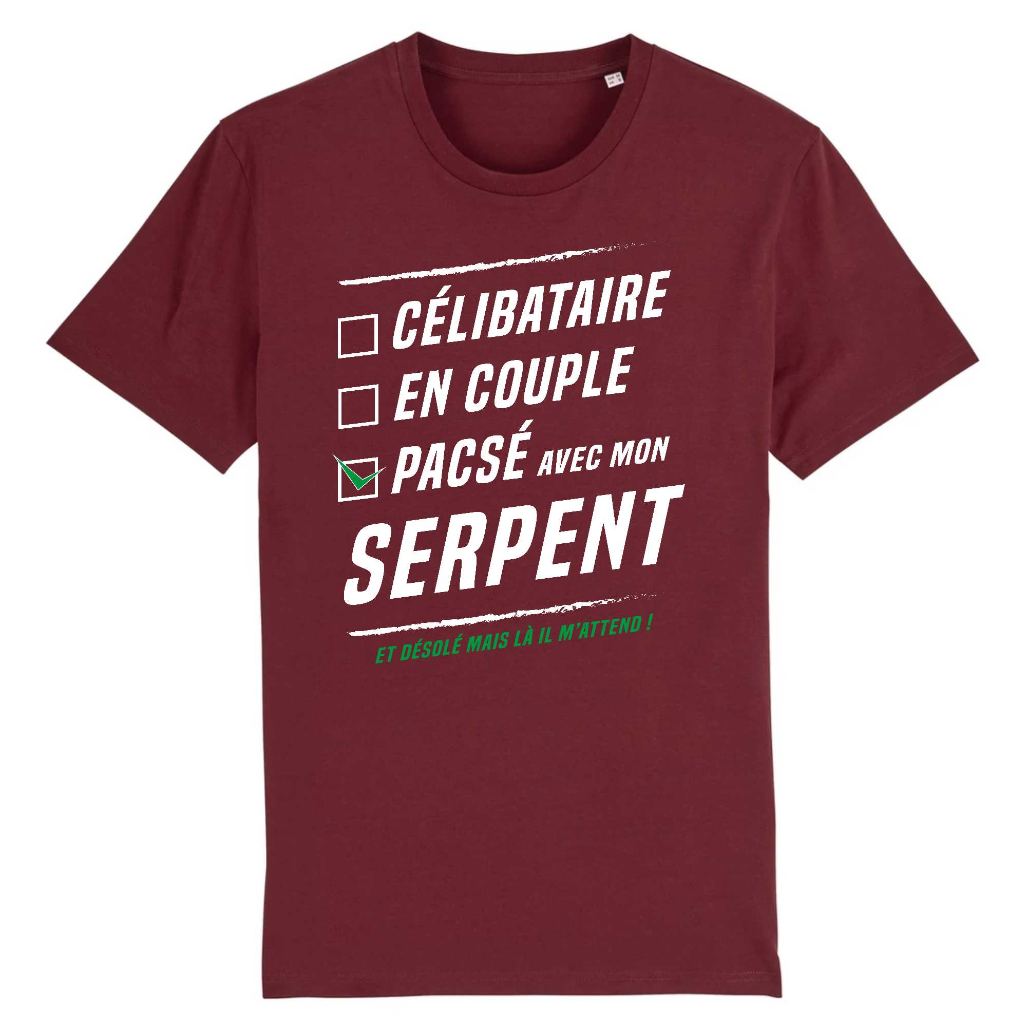 T-shirt Homme Pacsé avec mon serpent