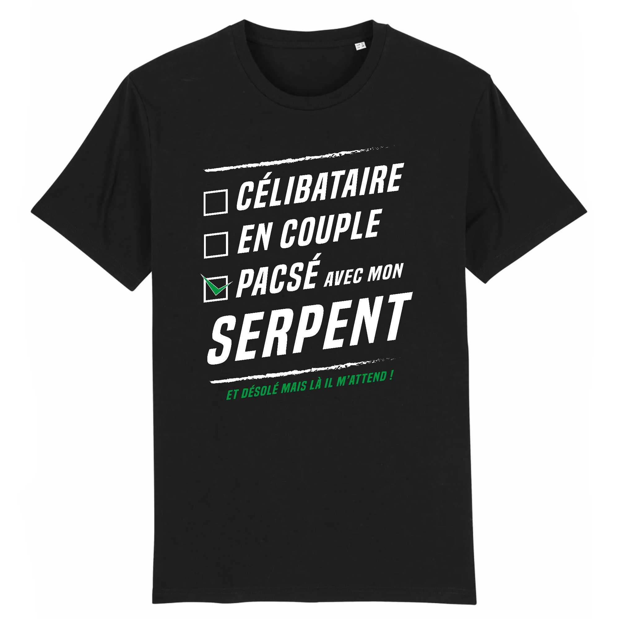 T-shirt Homme Pacsé avec mon serpent