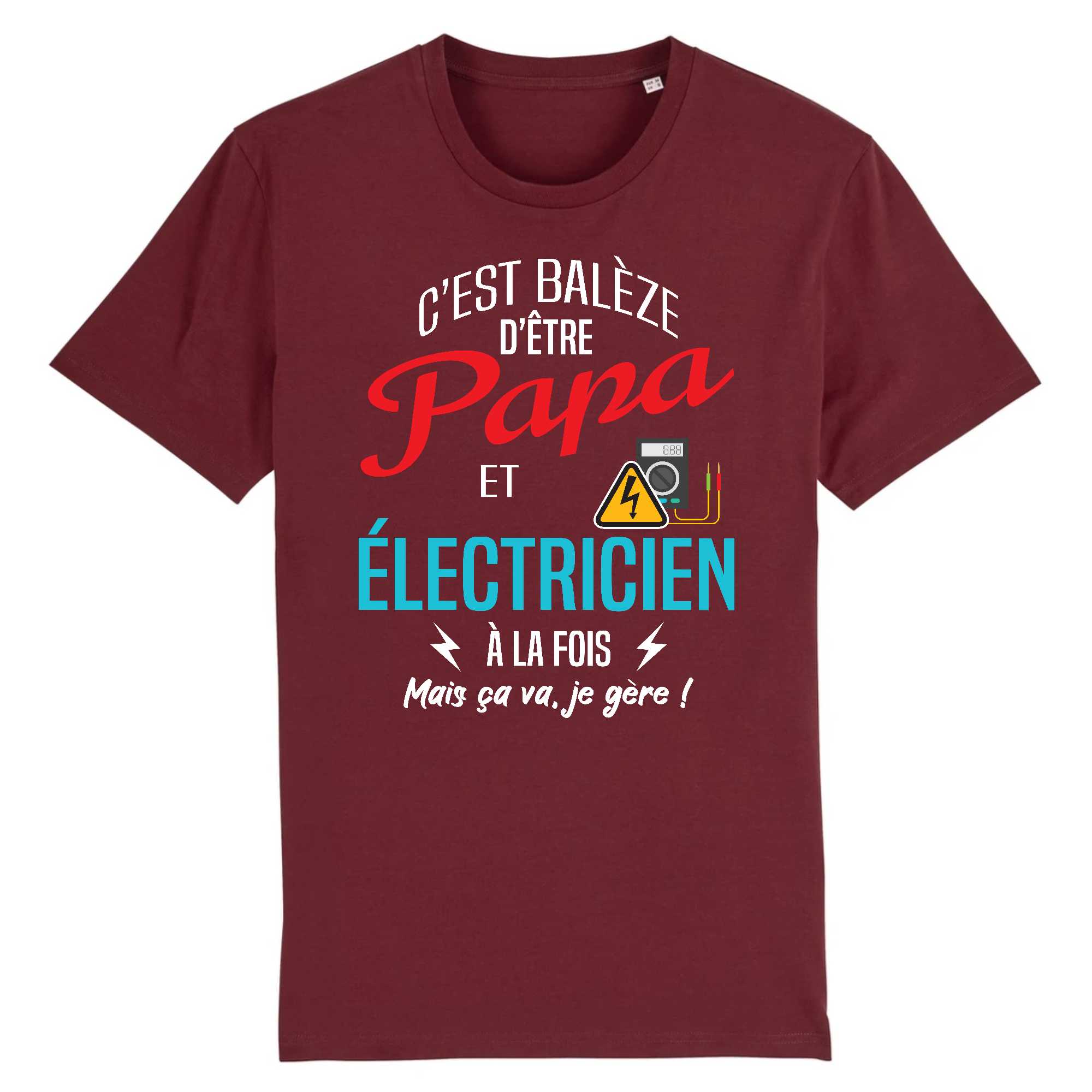 T-shirt Homme Papa et électricien