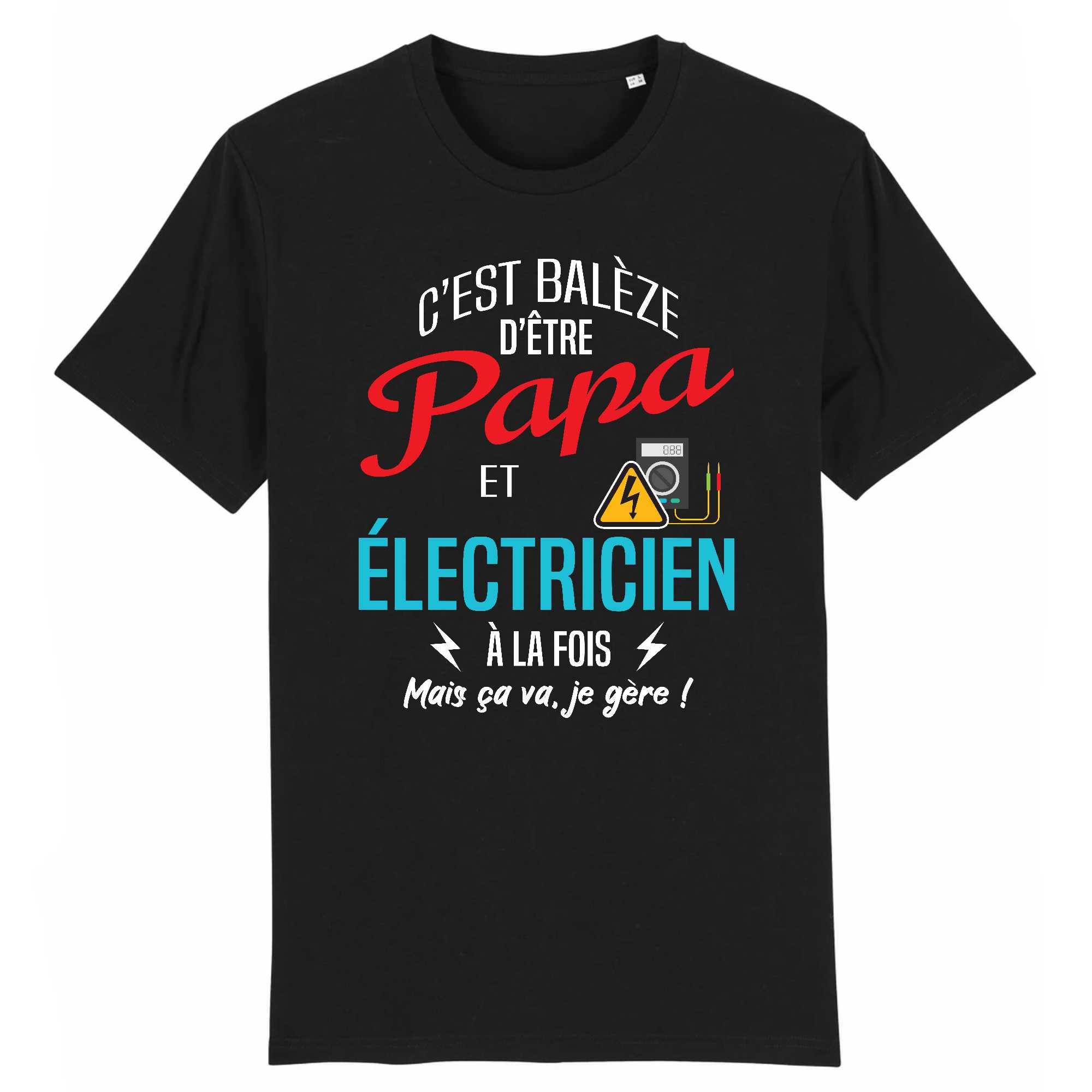 T-shirt Homme Papa et électricien