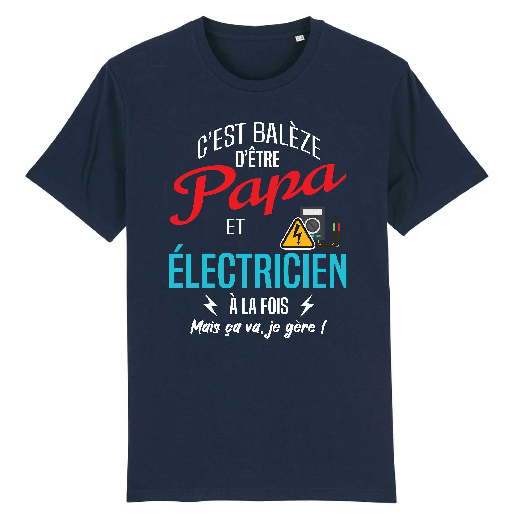 T-shirt Homme Papa et électricien