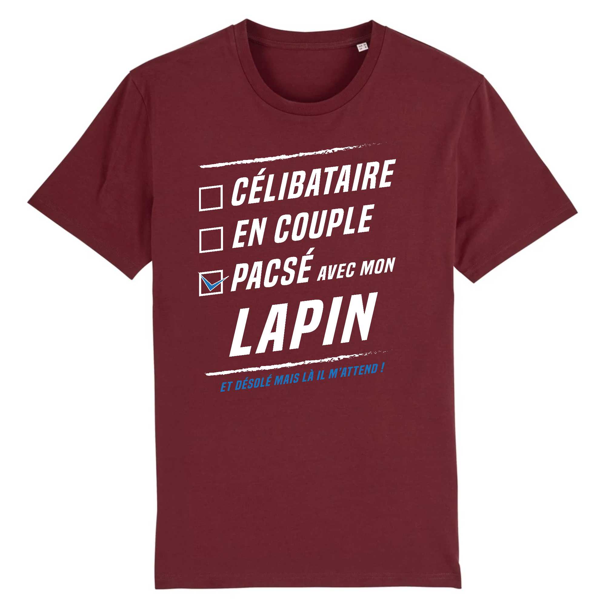 T-shirt Homme Pacsé avec mon lapin
